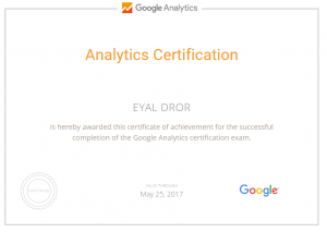 GA certified- Eyal Dror Consulting